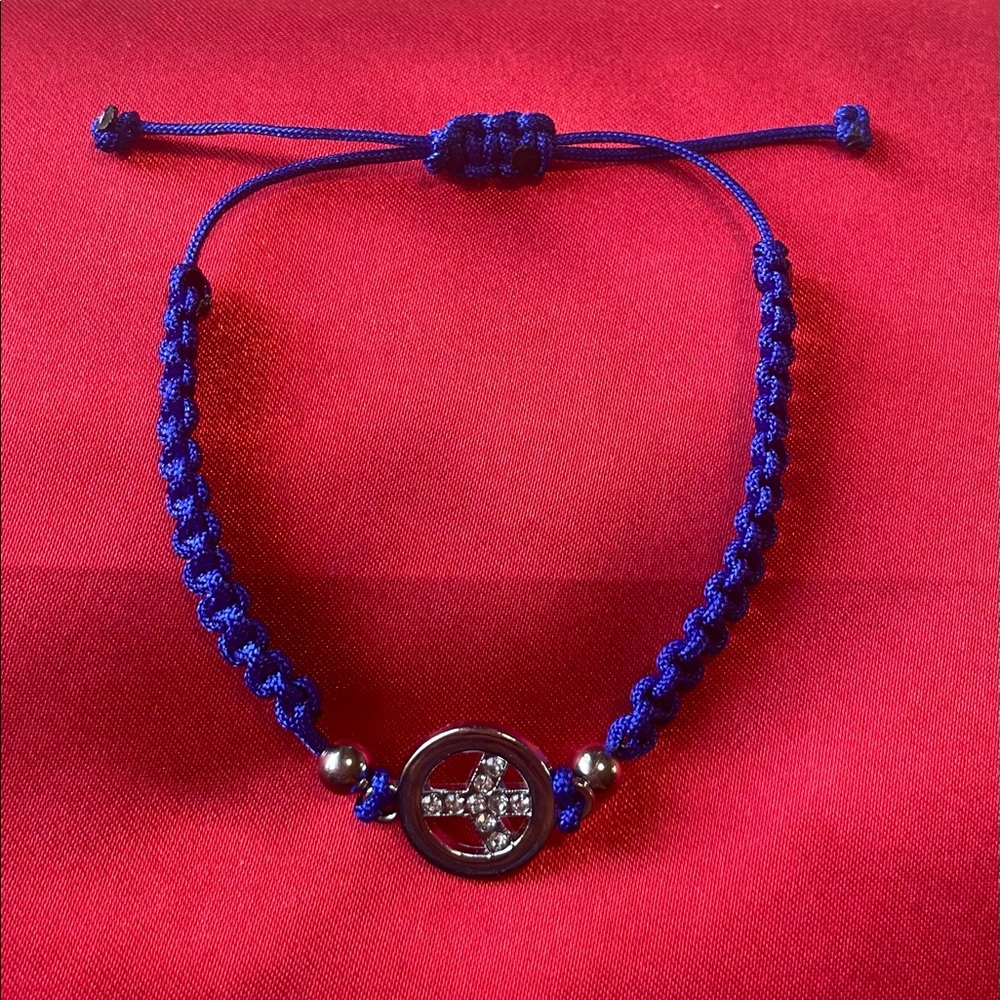 New Silver Rhinestones Peace and Love Charm Bracelet